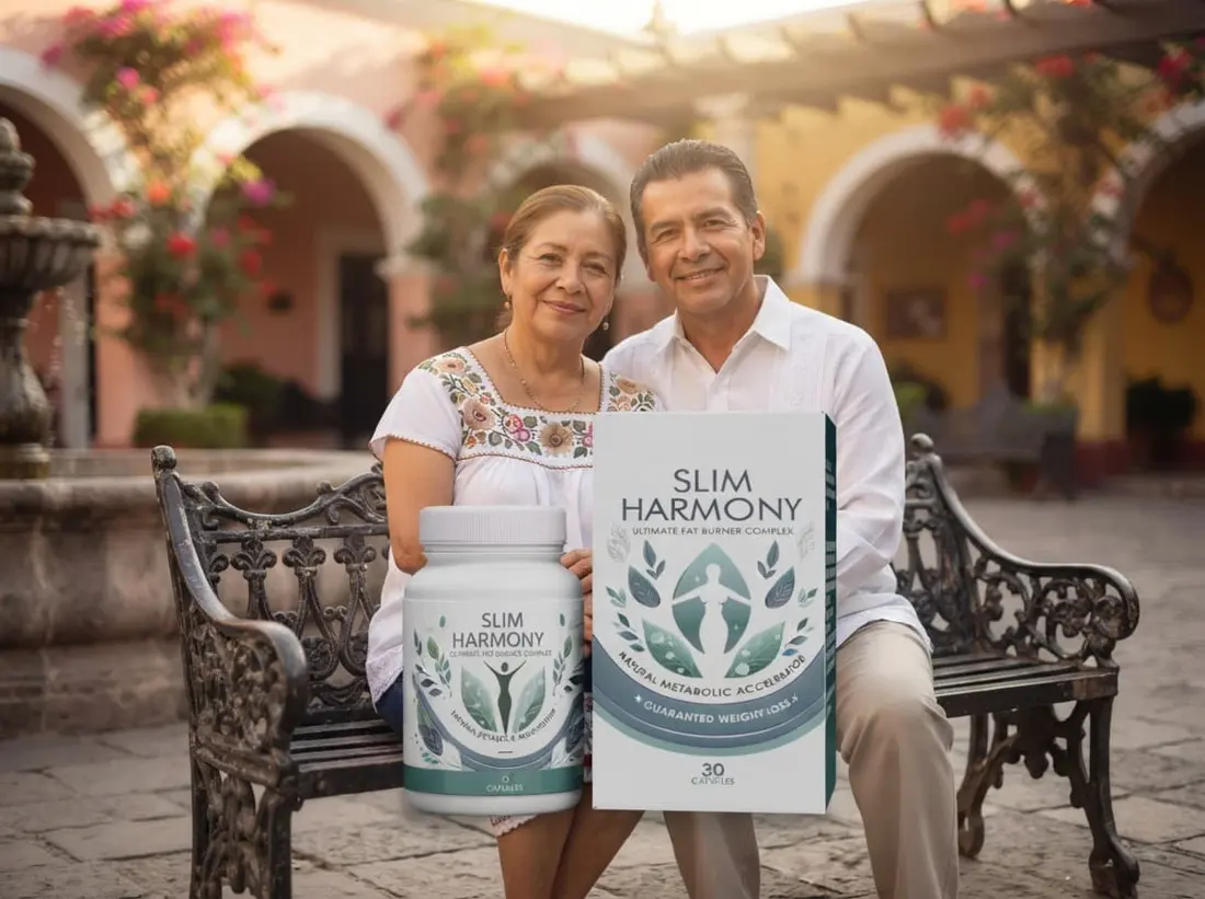 Pareja adulta sentada en una plaza mexicana con Slim Harmony