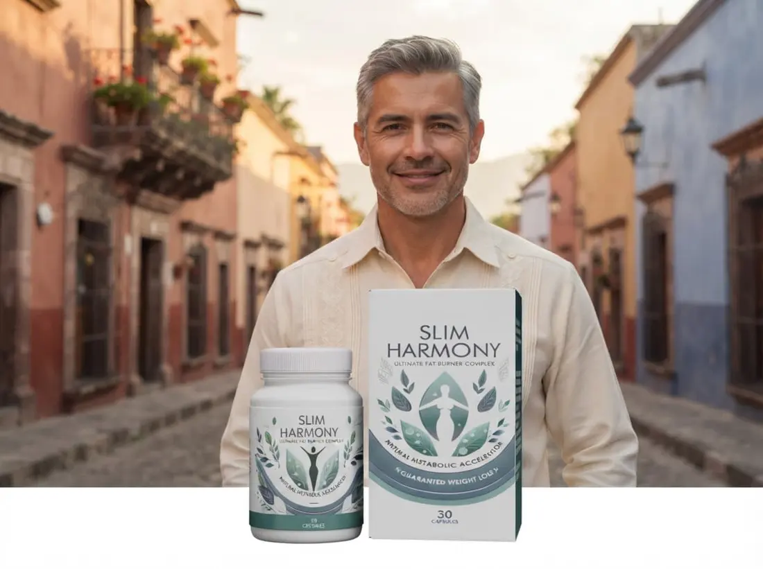 Hombre en una calle colonial mexicana con Slim Harmony
