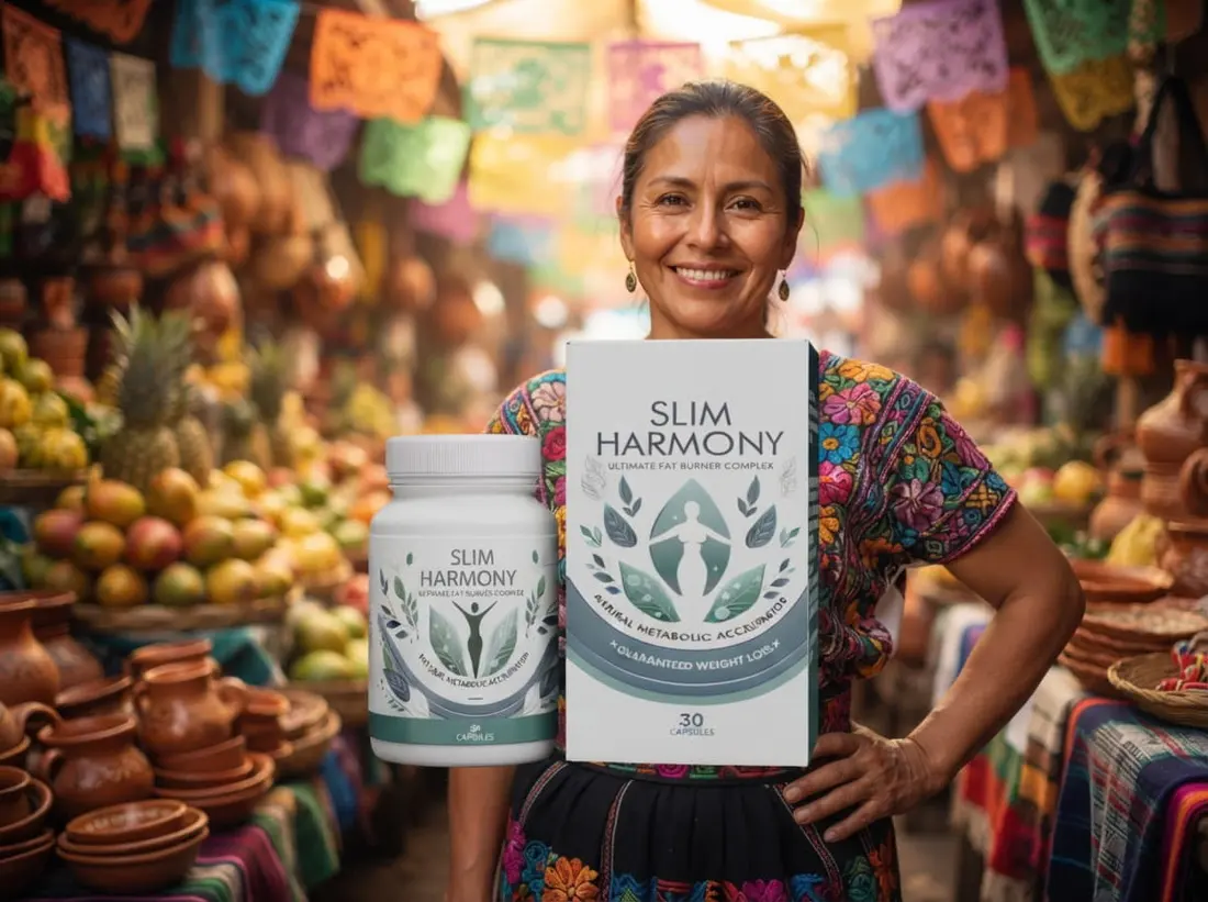 Mujer en un mercado mexicano de frutas y verduras con Slim Harmony